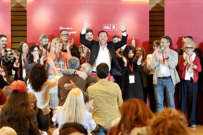 Congreso del PSOE de Valladolid, que contó con la presencia de la ministra Elma Saiz y el secretario del PSOE de Castilla y León, Carlos Martínez.