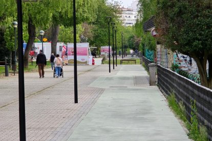 Tramo del nuevo carril bici que transcurre entre el puente de Poniente y el de Isabel la Católica