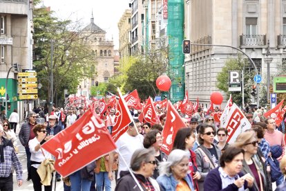 Jn momento de la manifestación del Primero de Mayor en Valladolid.