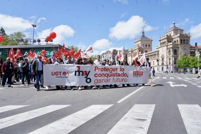 Jn momento de la manifestación del Primero de Mayor en Valladolid.