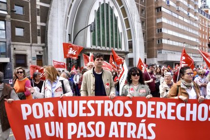 Un momento de la manifestación del Primero de Mayo en Valladolid.