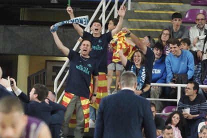 Imagen del UEMC Real Valladolid Baloncesto-Menorca, el partido que lleva al descenso.