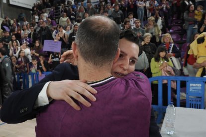 Imagen del UEMC Real Valladolid Baloncesto-Menorca, el partido que lleva al descenso.