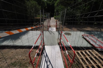 Obras del carril bici del paseo de Isabel la Católica en Valladolid.