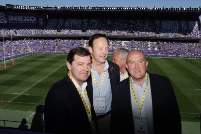 Mañueco, Hansen y Carnero en el palco de Zorrilla para la final de Copa del Rey.
