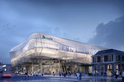 Recreación virtual de la nueva estación de tren de Campo Grande de Valladolid.