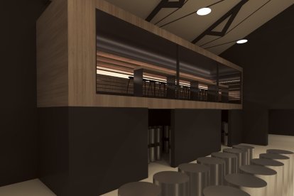 Infografía de la sala de catas proyectada en la reforma de la Estación Enológica de Castilla y León, en Rueda.