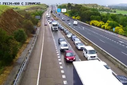 Tráfico en la A-62 en Valladolid.