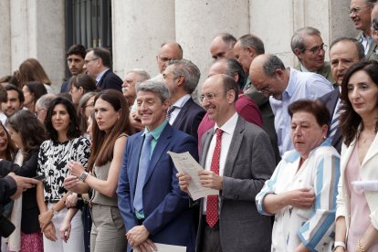 Paro simbólico en la sede judicial de Valladolid para protestar por el proyecto de modificación de la Ley Orgánica de Poder Judicial y del Estatuto Orgánico del Ministerio Fiscal.
