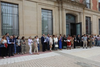 Concentración de jueces y fiscales ante el palacio de Justica de Palencia, a esta concentración tambien se han sumado abogados