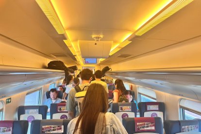 Uno de los trenes afectados por el incendio en la línea de alta velocidad Madrid-Valladolid.