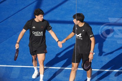 Agustín Tapia en su debut con Arturo Coello en el Valladolid Premier Pádel 2025.
