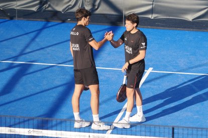 Agustín Tapia en su debut con Arturo Coello en el Valladolid Premier Pádel 2025.