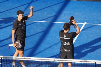 Agustín Tapia en su debut con Arturo Coello en el Valladolid Premier Pádel 2025.