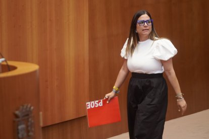Nuria Rubio, en un momento del pleno de las Cortes.