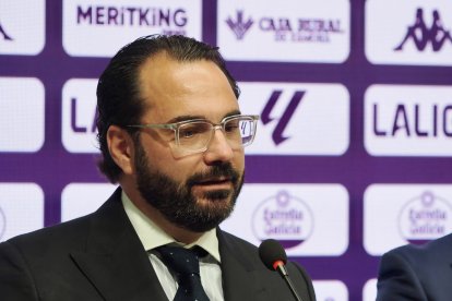 Víctor Orta en su presentación como director deportivo del Real Valladolid.