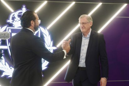 Víctor Orta en su presentación como director deportivo del Real Valladolid.