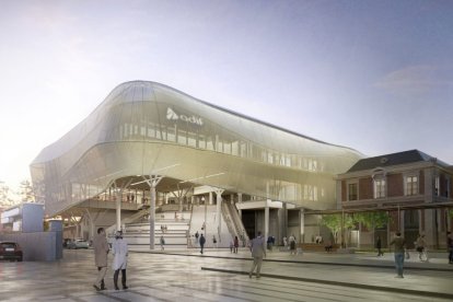 Recreación de la nueva estación de Campo Grande de Valladolid.