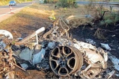 Estado en el que quedó el Lamborghini Huracán tras el accidente