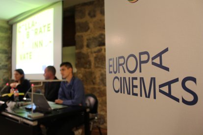 Participantes del laboratorio de Europa Cinemas en la edición de 2023 de Seminci.