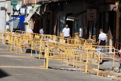Obras en la calle Portillo del Prado.