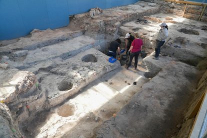 Voluntarios trabajando en las excavaciones arqueológicas de Pintia en Valladolid.