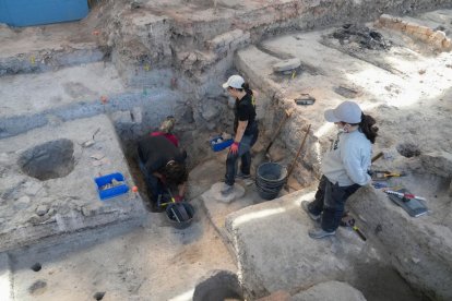 Voluntarios trabajando en las excavaciones arqueológicas de Pintia en Valladolid.