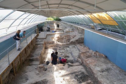 Voluntarios trabajando en las excavaciones arqueológicas de Pintia en Valladolid.