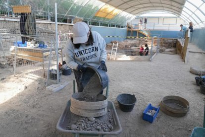 Voluntarios trabajando en las excavaciones arqueológicas de Pintia en Valladolid.