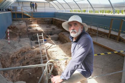 Carlos Sanz, director del CEVFW, en el yacimiento arqueológico de Pintia, en Valladolid.