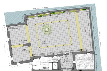 Un dibujo de la planta del palacio