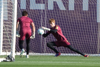 Entrenamiento de jueves del Real Valladolid.