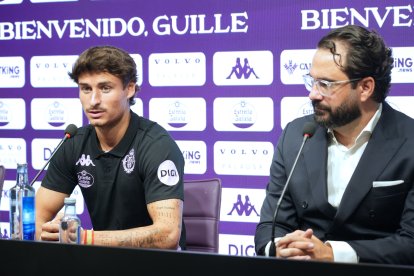 Víctor Orta, en la presentación de Ponceau y Guille Bueno como jugadores del Real Valladolid.
