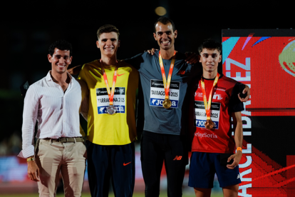 Rubén Leonardo en el podio del Campeonato de España Absoluto.