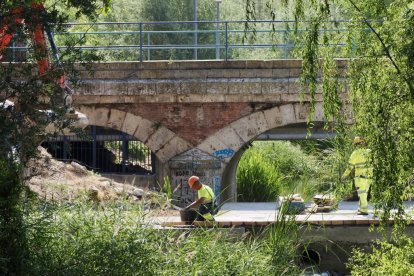 Obras de la segunda vía de AVE de la estación de trenes de Valladolid.