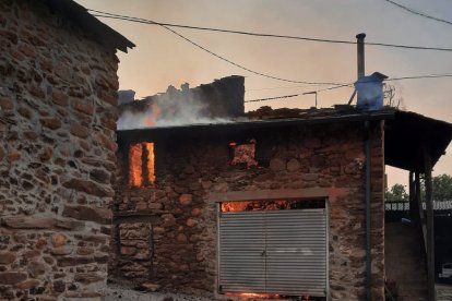 Casas afectadas en Las Médulas