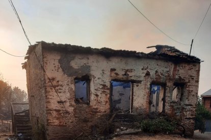 Casas afectadas en Las Médulas