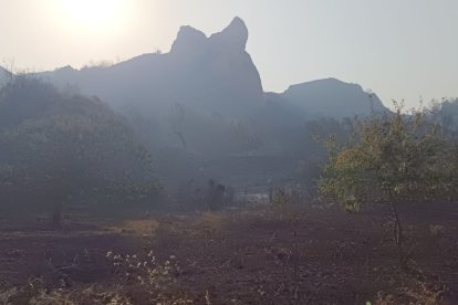 Casas afectadas en Las Médulas