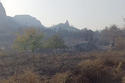 Casas afectadas en Las Médulas
