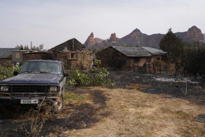 Efectos del incendio en Las Médulas.