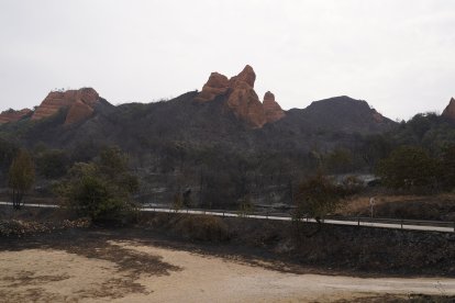 Efectos del incendio en Las Médulas.