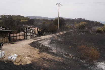 Efectos del incendio en Las Médulas.