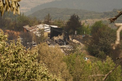 Efectos del incendio en Las Médulas.