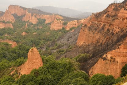 Efectos del incendio en Las Médulas.