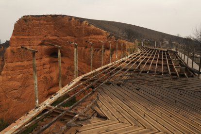Efectos del incendio en Las Médulas.