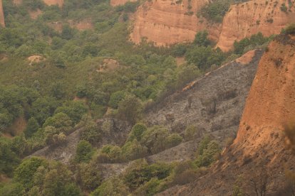 Efectos del incendio en Las Médulas.