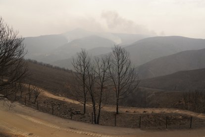 Efectos del incendio en Las Médulas.