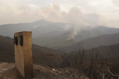 Efectos del incendio en Las Médulas.