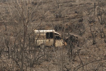 Efectos del incendio en Las Médulas.