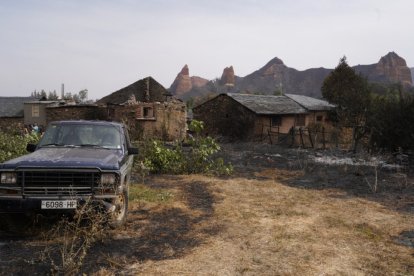 Efectos del incendio de Las Médulas, en León.